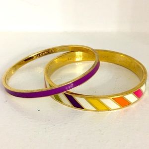 2 KATE SPADE BANGLE BRACELETS PURPLE RAINBOW COLOR